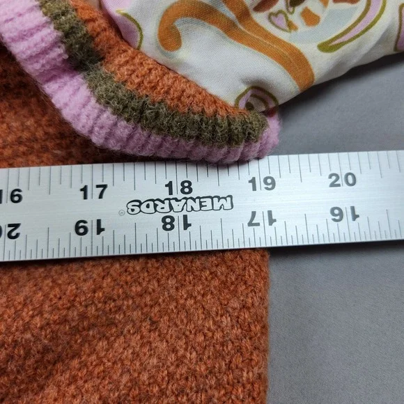 Fate Floral Sweater Top Womens Large Rust Woven Contrast Ruffle Sleeve Romantic - Picture 3 of 6